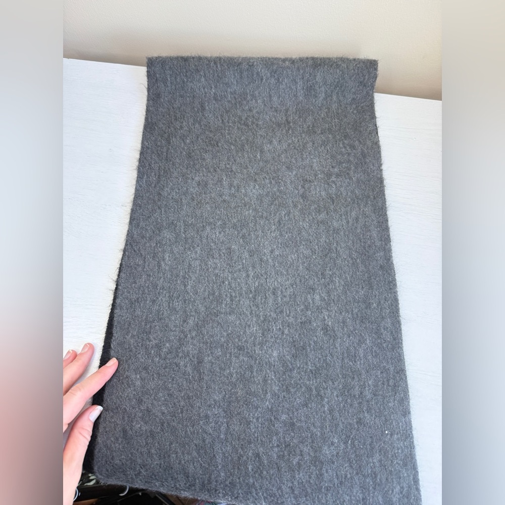 Murano 100% CASHMERE Two-Layer Black Gray Scarf - Picture 6 of 11